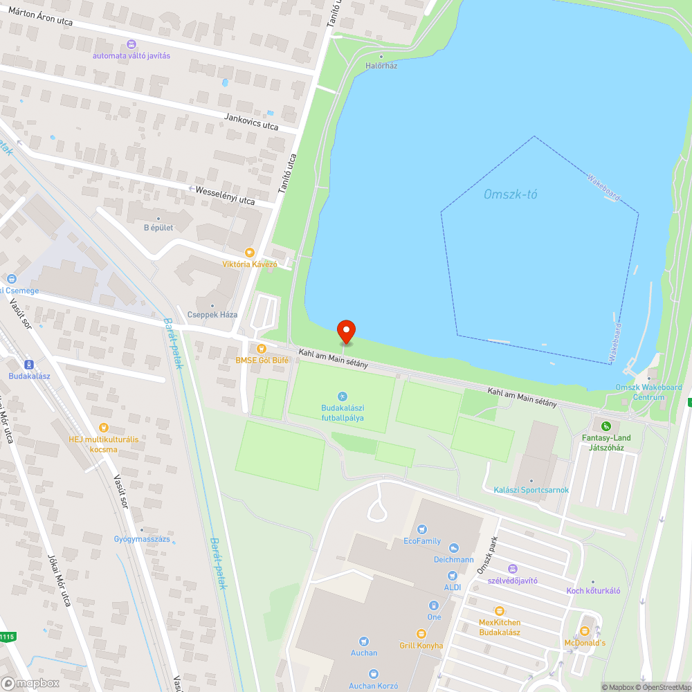 Felpúposodott járda az Omszki tónál bejelentés helye