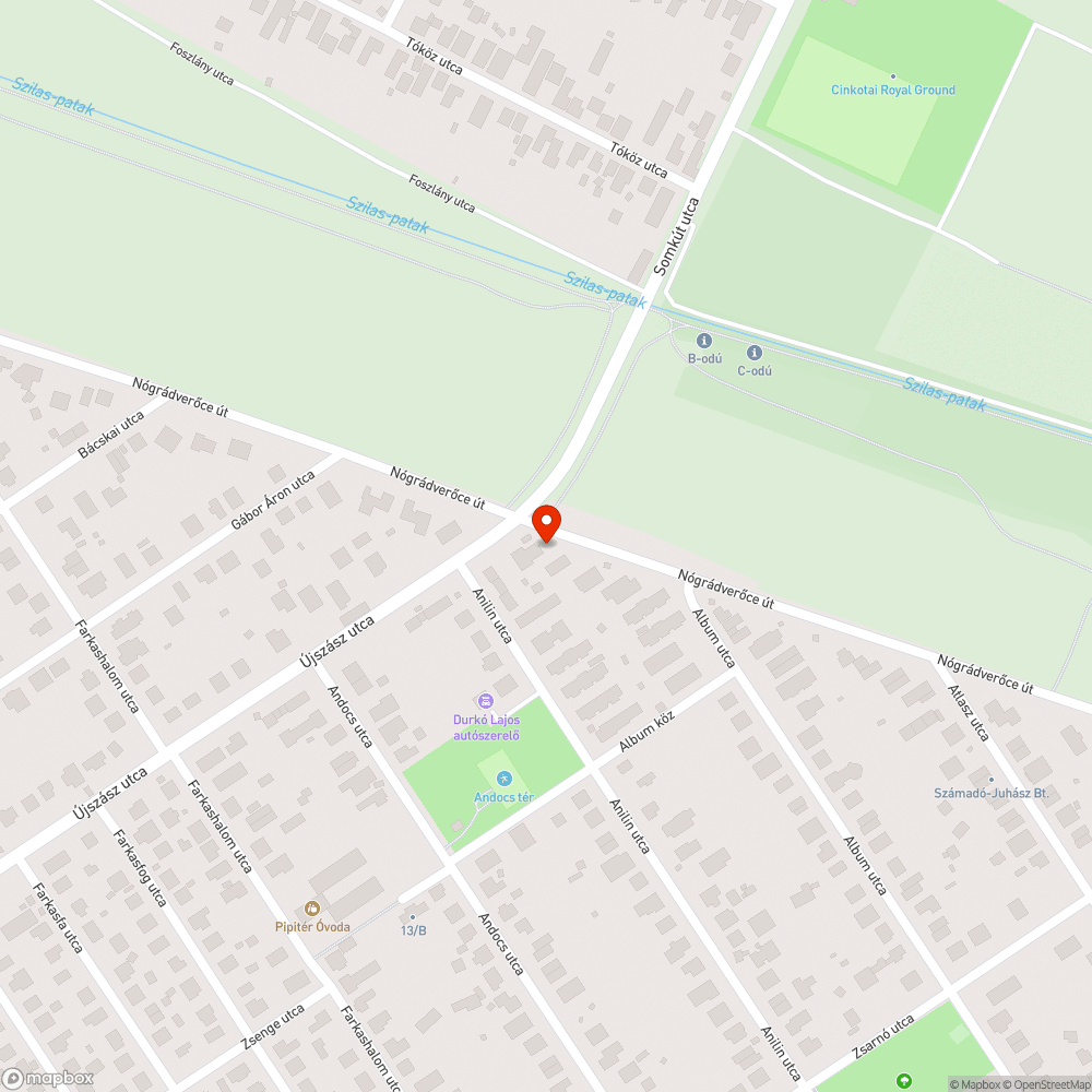 Útszéli kátyú bejelentés helye