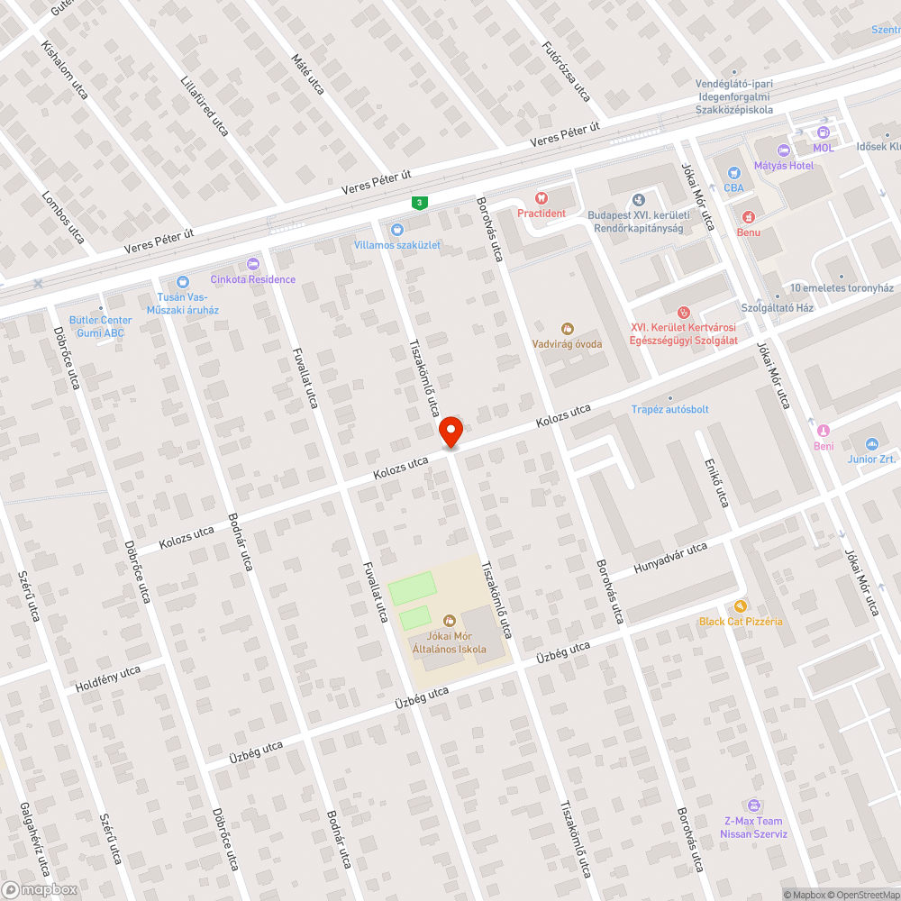 Veszélyes rács bejelentés helye