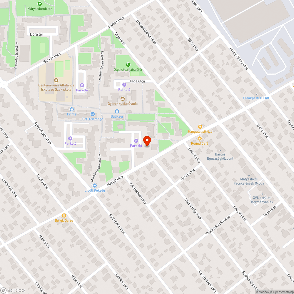 vízelvezetés hiánya miatt víz alá kerülő járda bejelentés helye