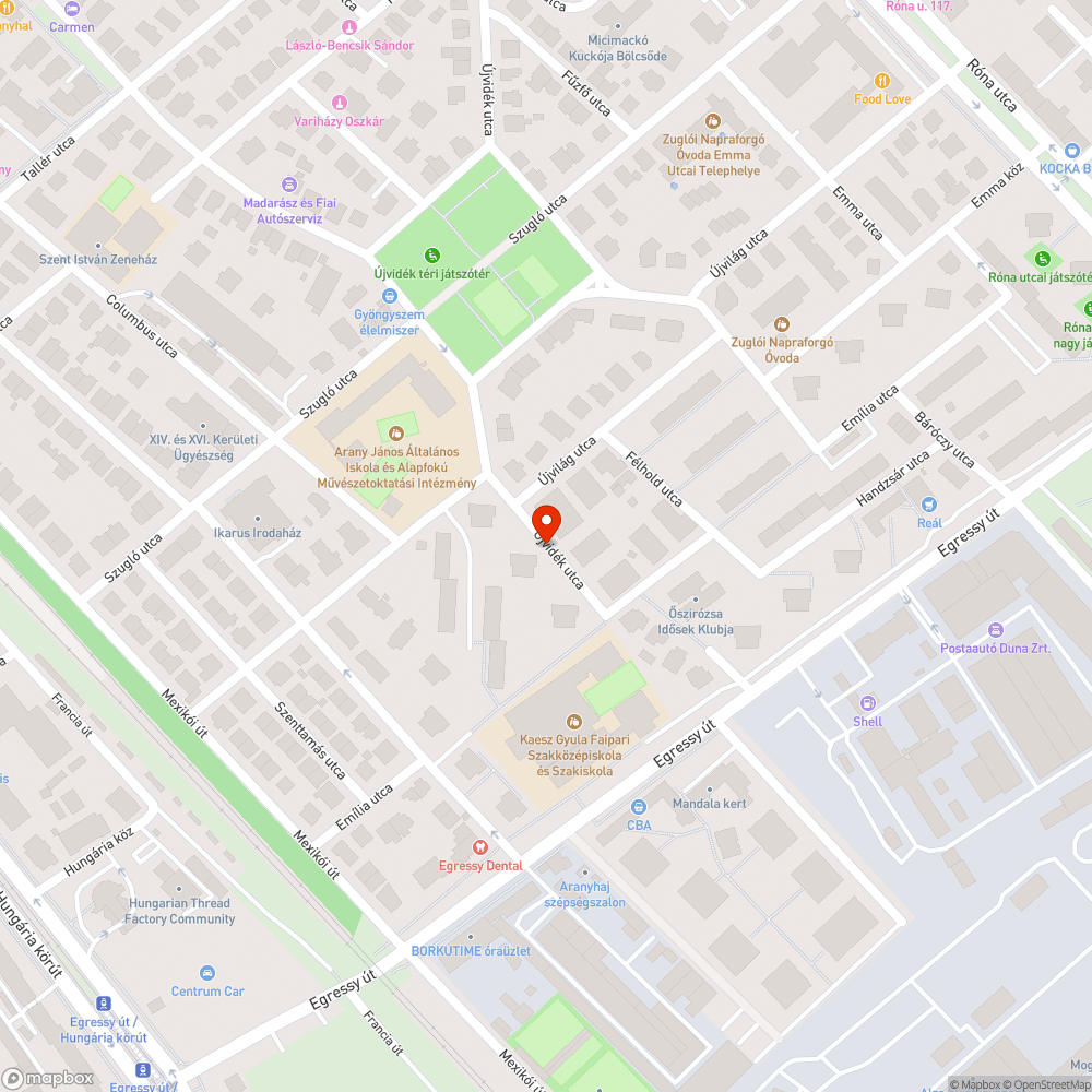 Világít - elalszik bejelentés helye