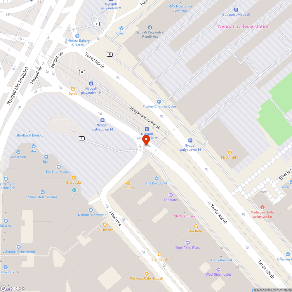 Útburkolat állapota a Nyugati-téren bejelentés helye