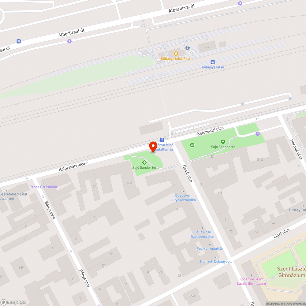 Süllyedt útburkolat a Kolozsvári utcában bejelentés helye