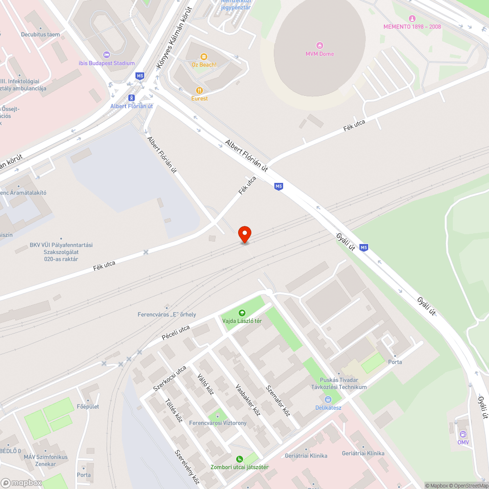 Gyáli úti aluljáró graffitis bejelentés helye