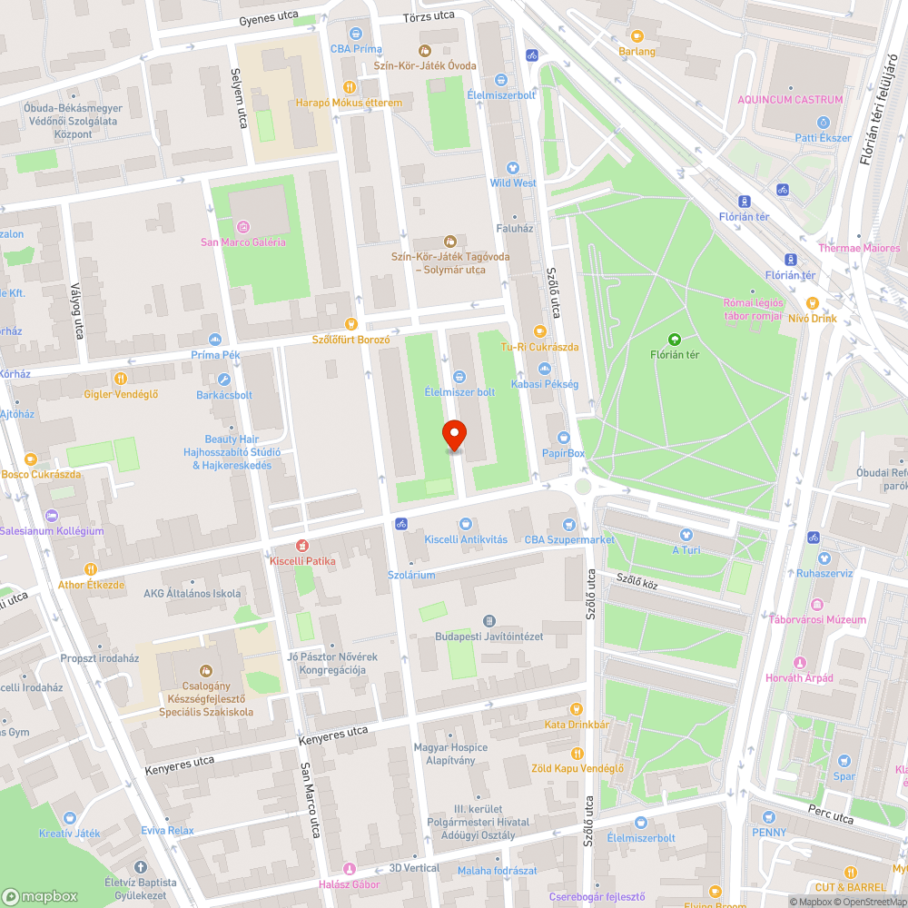 Bp III. ker. Solymár u. több kátyú bejelentés helye