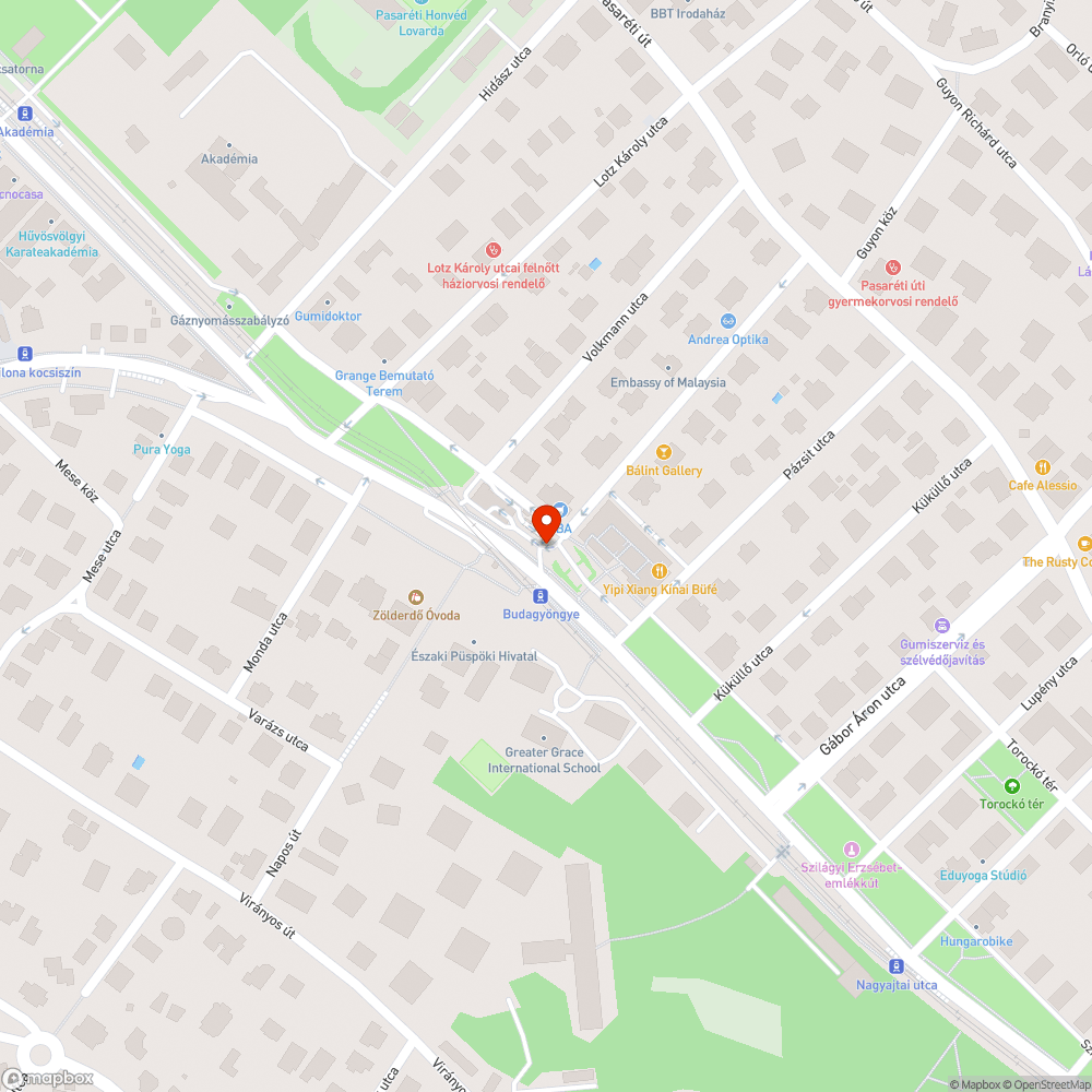 Megdőlt kresz táblák a Budagyöngyénél bejelentés helye