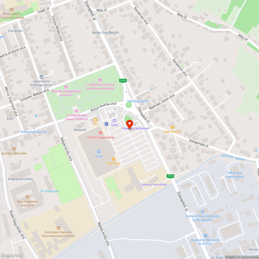 Tesco Parkolóban lévő szemetesek bejelentés helye