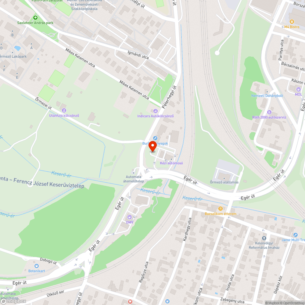 Mély, peremes kátyú az úton bejelentés helye