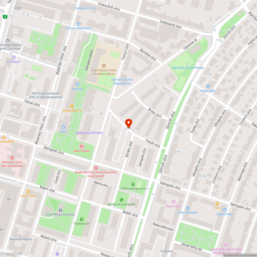 Eltömődött csatorna bejelentés helye