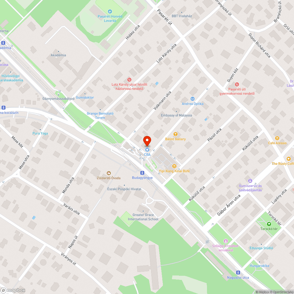 Kordon a Budagyöngye CBA előtt bejelentés helye