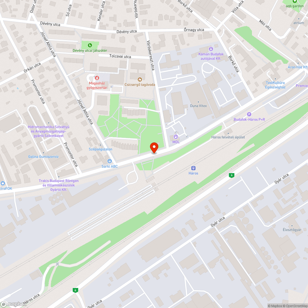 Szemetes buszmegálló Háros vasútállomásnál bejelentés helye