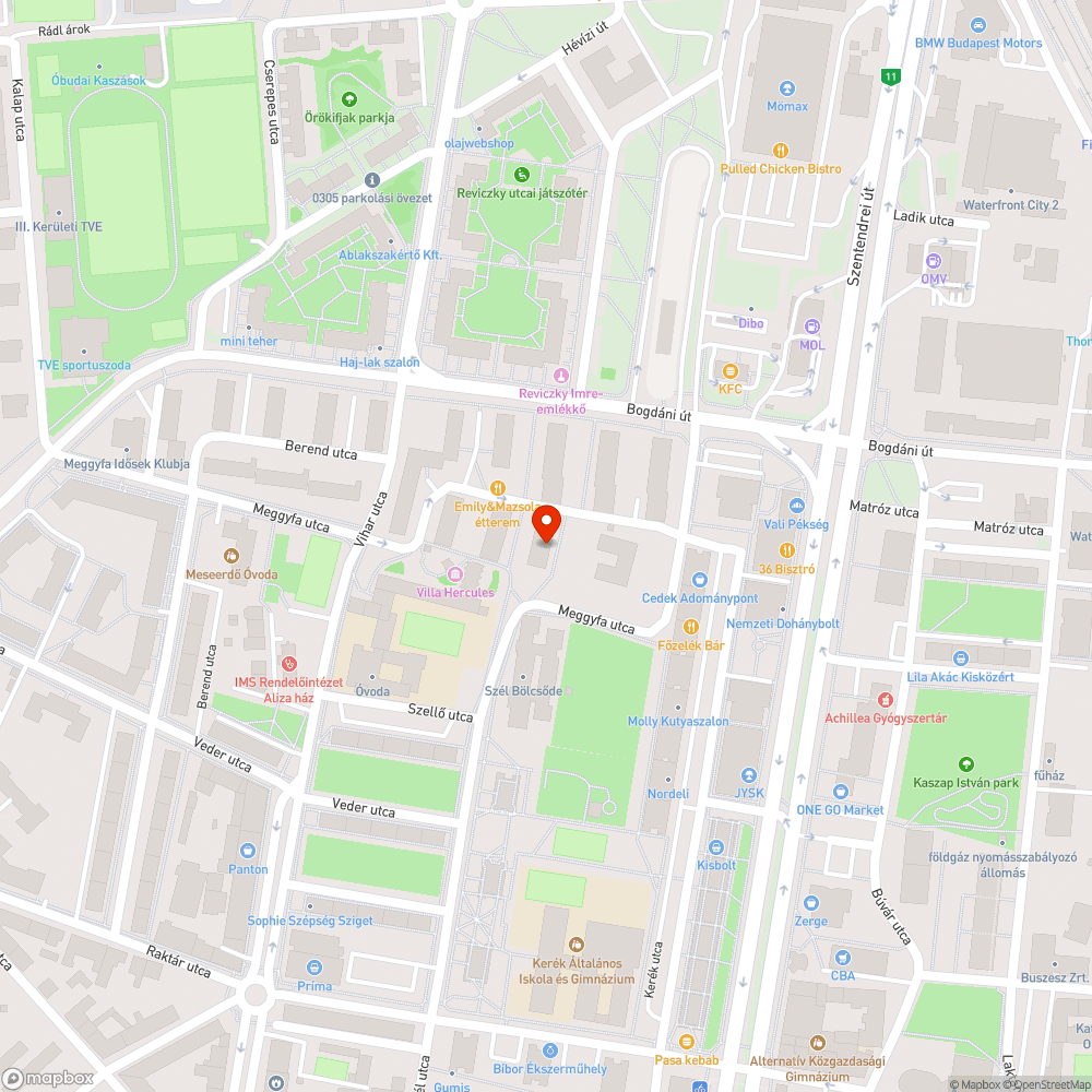 Patkányfurat bejelentés helye