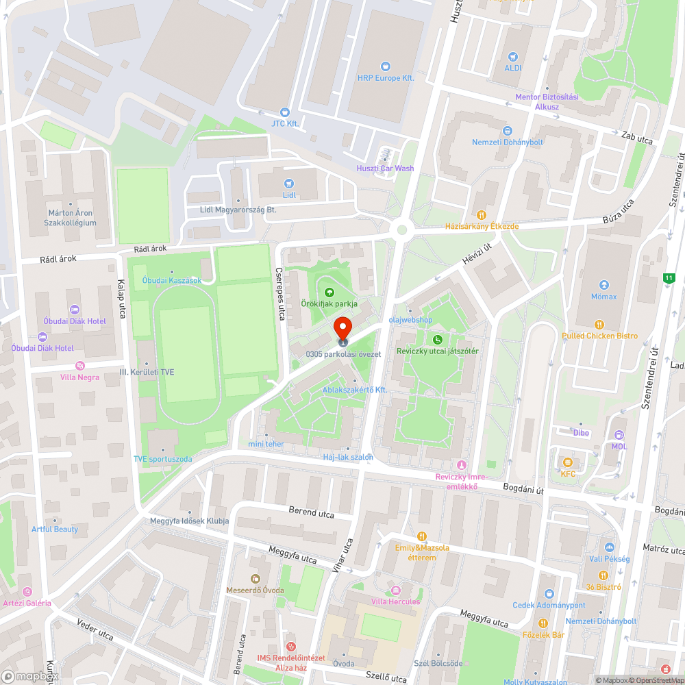 Járda közepén álló villanyoszlop bejelentés helye