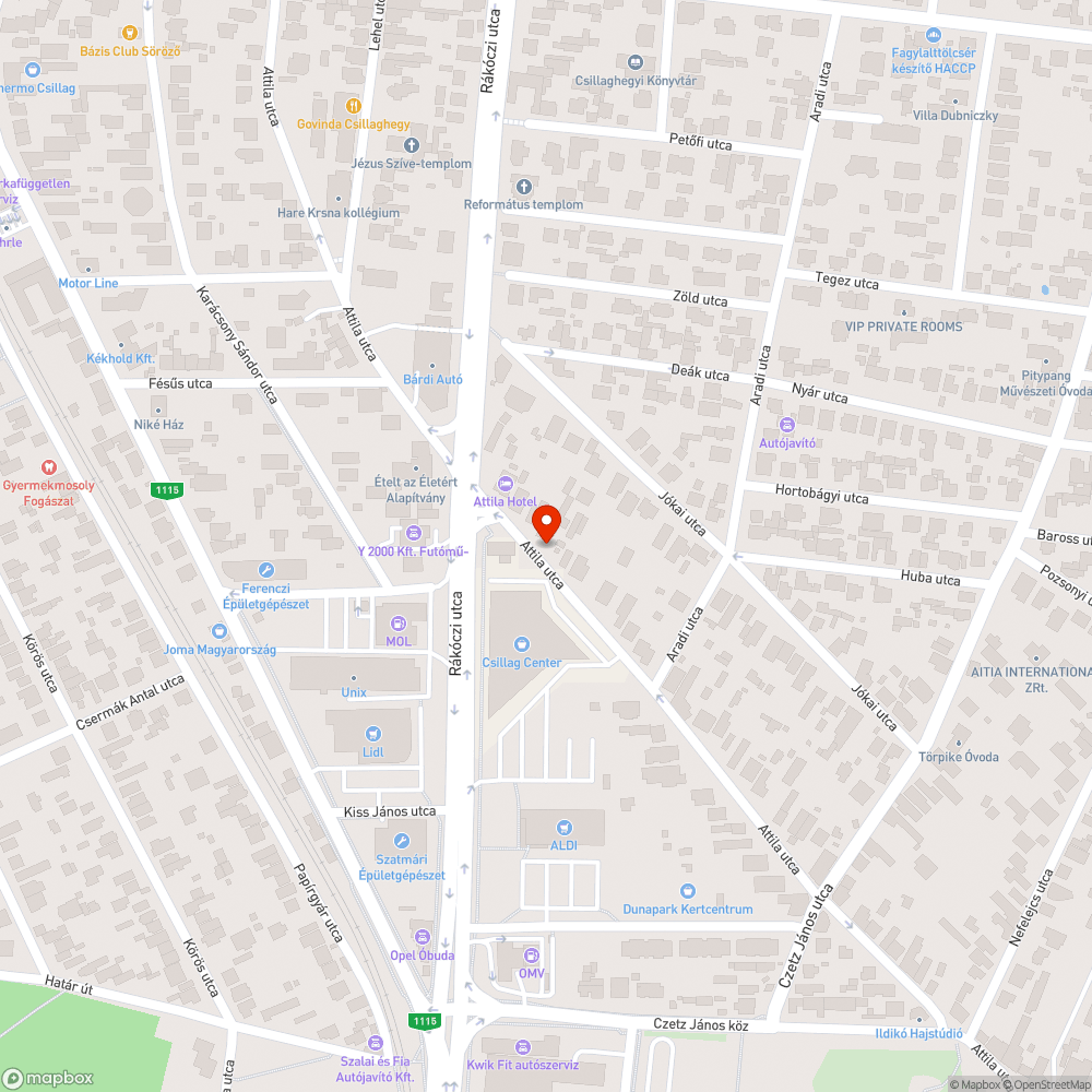 Kátyúk bejelentés helye