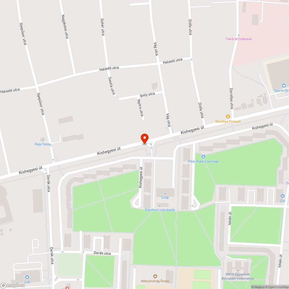 Kiszáradt fa bejelentés helye