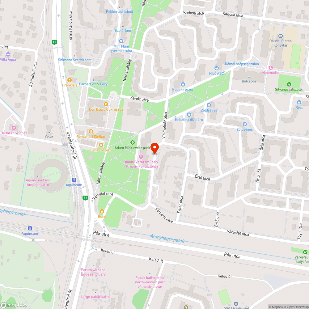 Kátyú a Vizimolnár utcában bejelentés helye