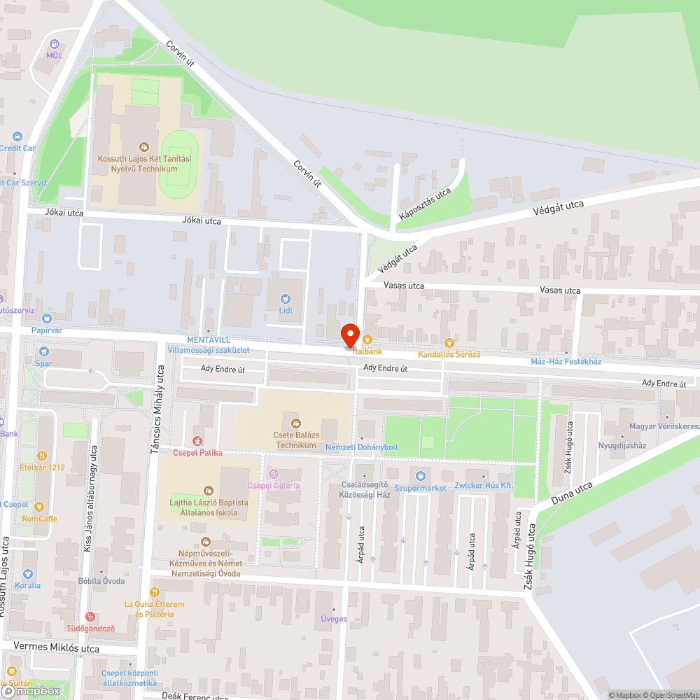 Elsőbbségadás kötelező tábla (Ady Endre út) bejelentés helye