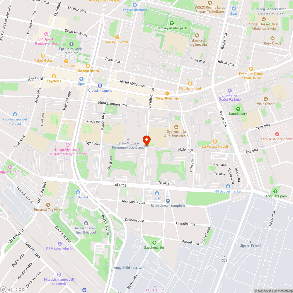 Hiányzó fa bejelentés helye