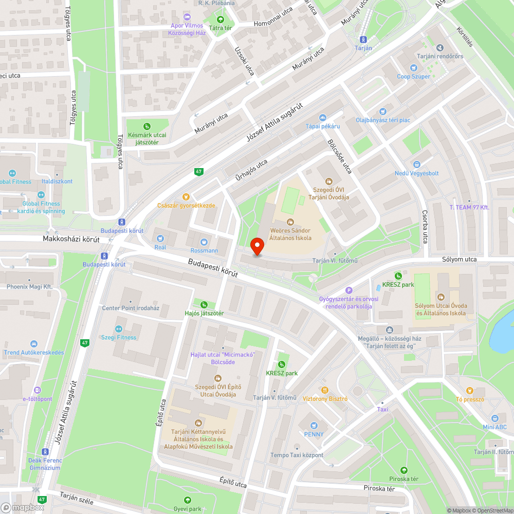 Járdahiba bejelentés helye