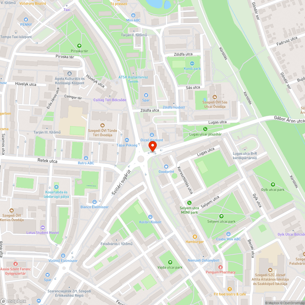 Csillag téri körforgalom - Lugas utca bejelentés helye