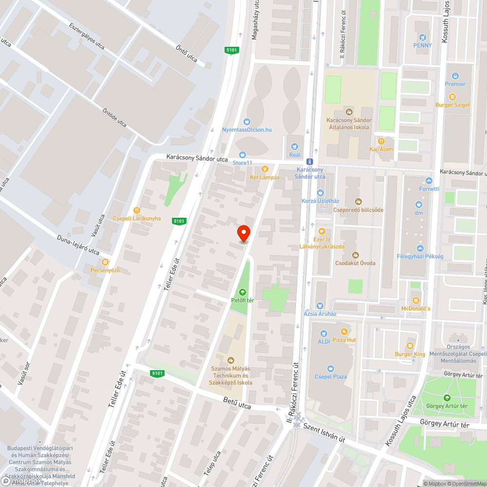 Kidőlt fa bejelentés helye