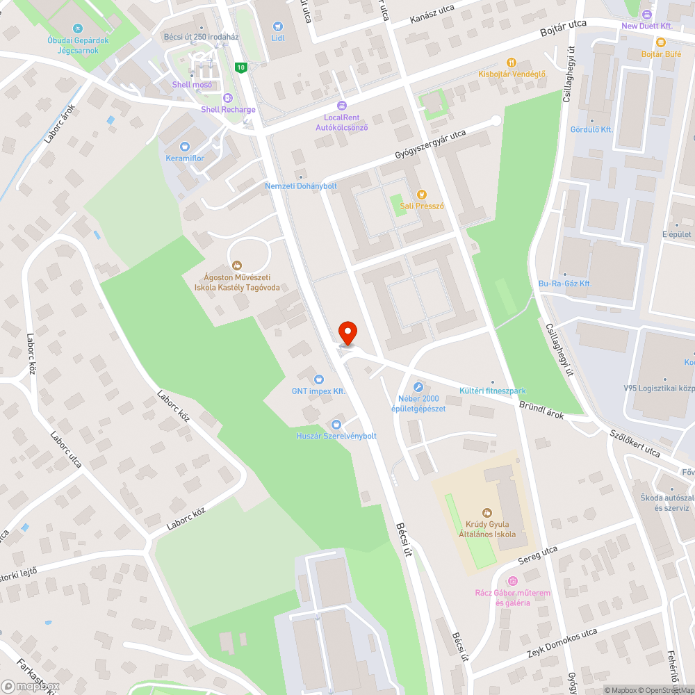 Méretes kátyú bejelentés helye