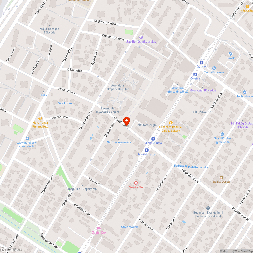 Elhagyott jármű bejelentés helye