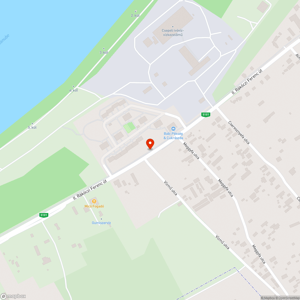 Gyalog- és kerékpárútra dőlő fa (II. Rákóczi Ferenc út) bejelentés helye