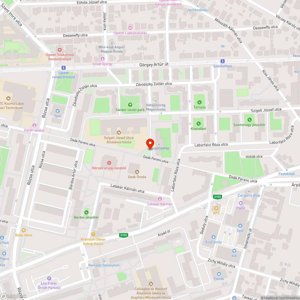 Tönkretett fű a sétányon bejelentés helye