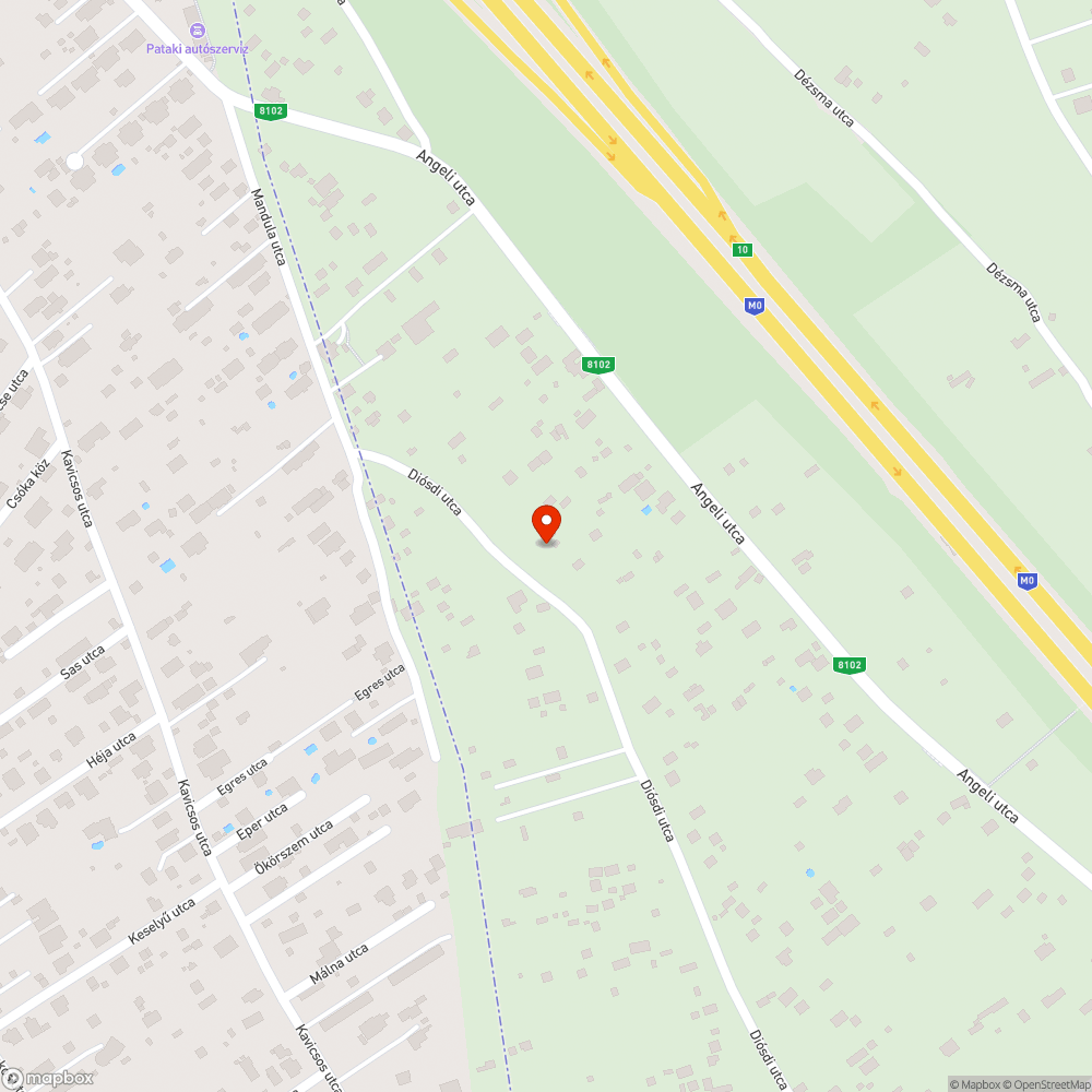 Diósdi utca Kátyúk bejelentés helye