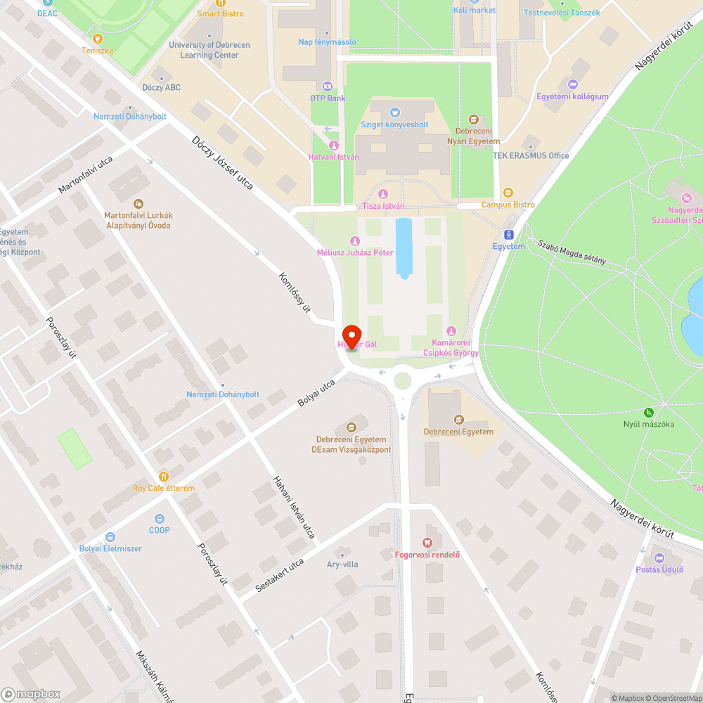 Úthiba bejelentés helye