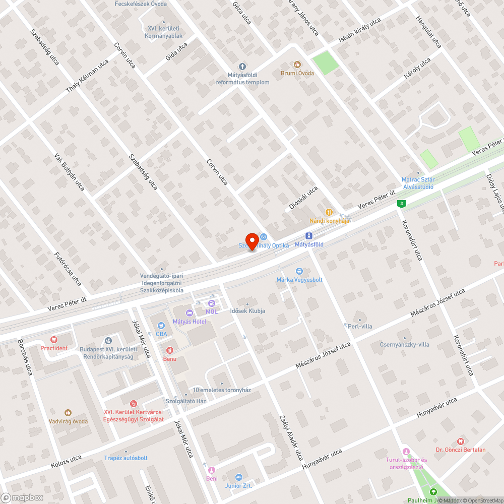 Elhagyott autó bejelentés helye