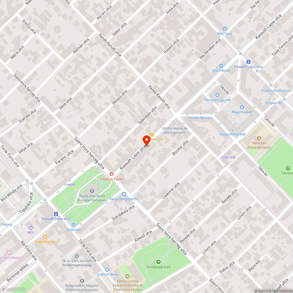 Kátyúk bejelentés helye