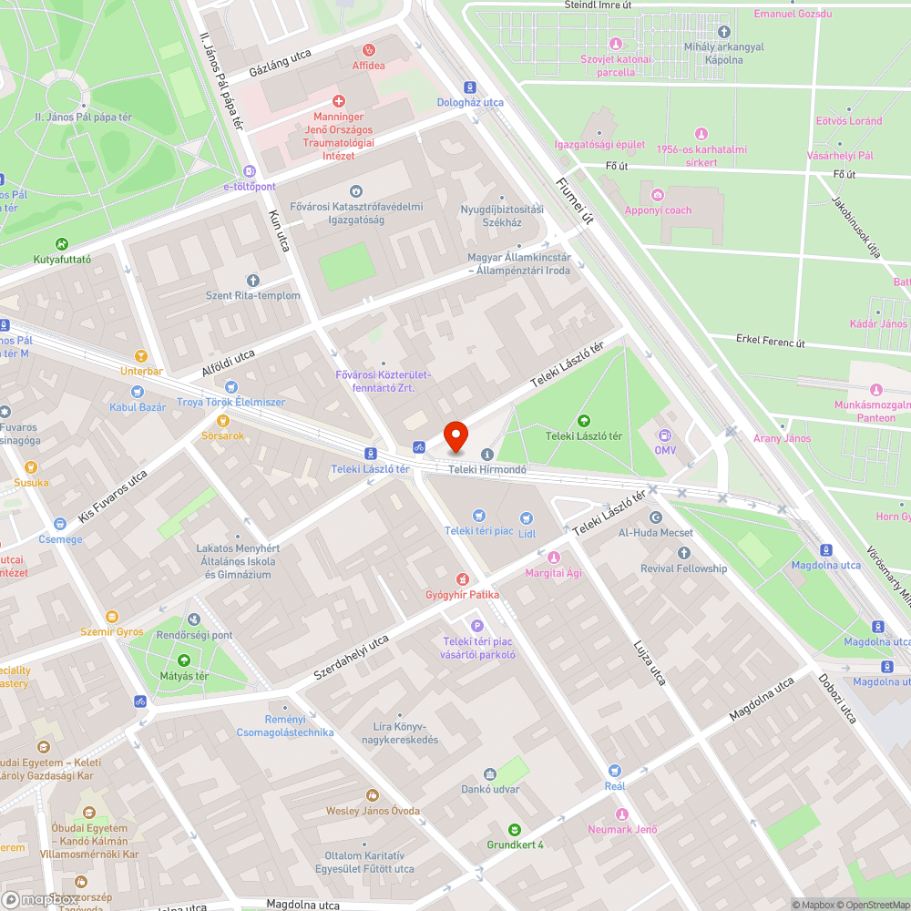 Üres dézsák bejelentés helye