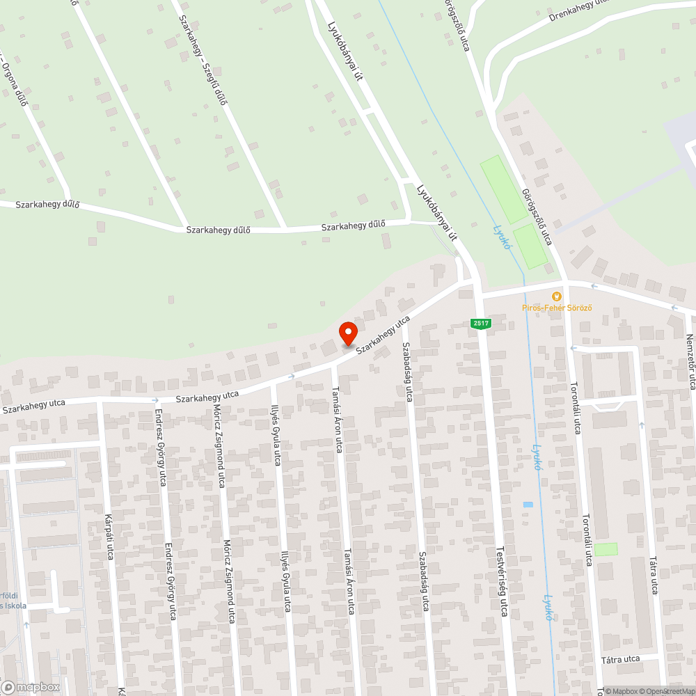 Szarka-hegyi aknasor bejelentés helye