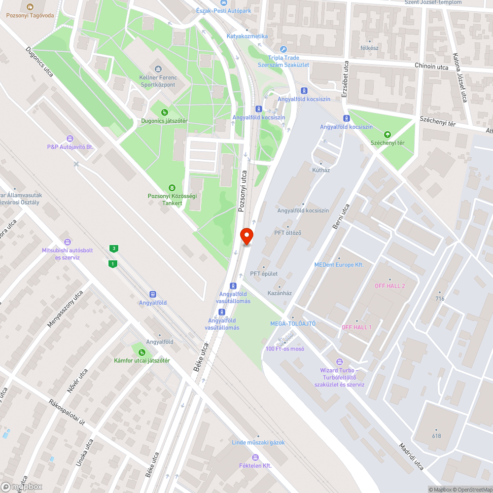 Hibás közúti fedezőjelző bejelentés helye