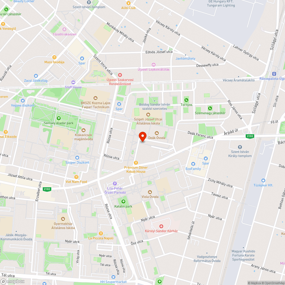 Sarokra parkolás bejelentés helye