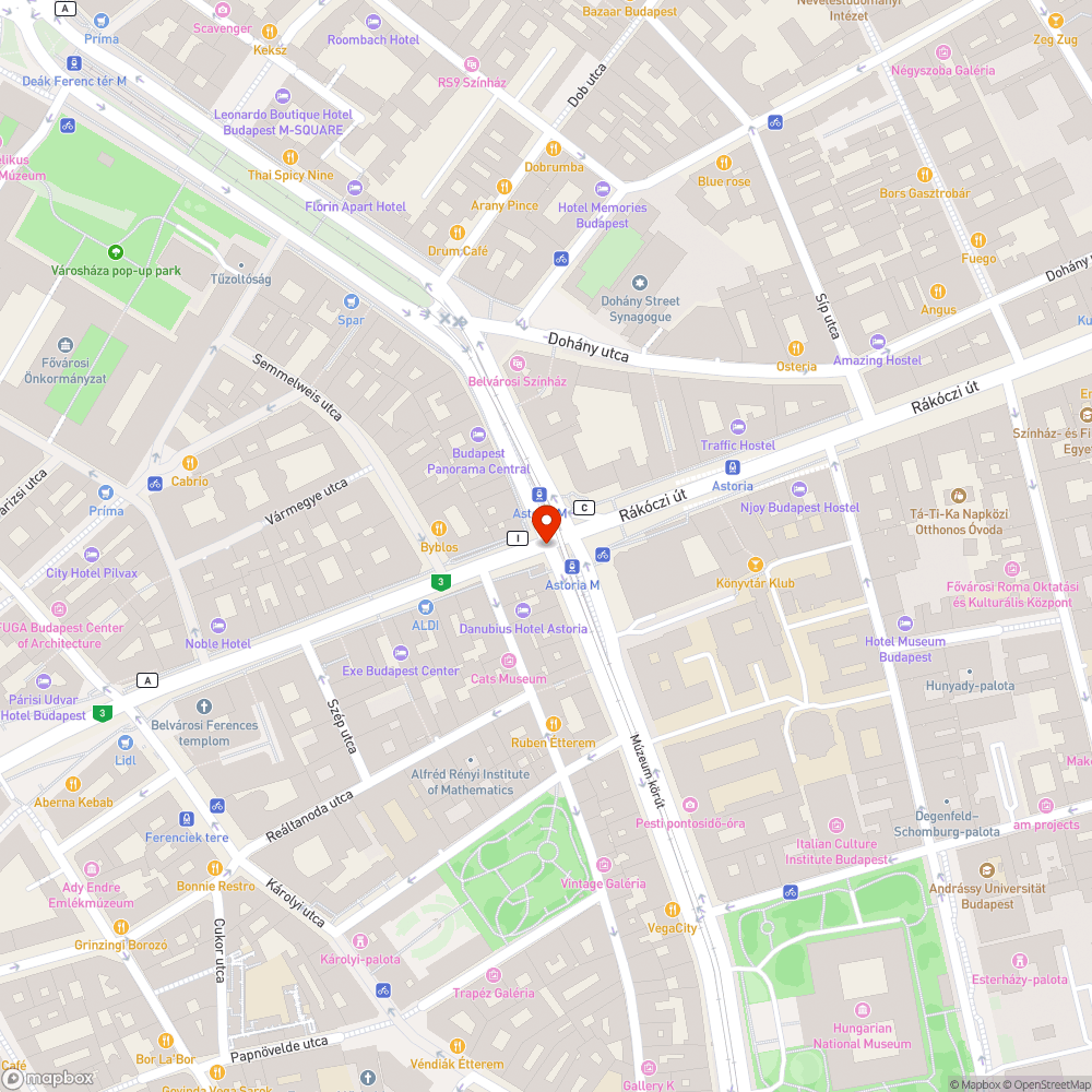 Astoria veszélyes forgalmi akadály bejelentés helye