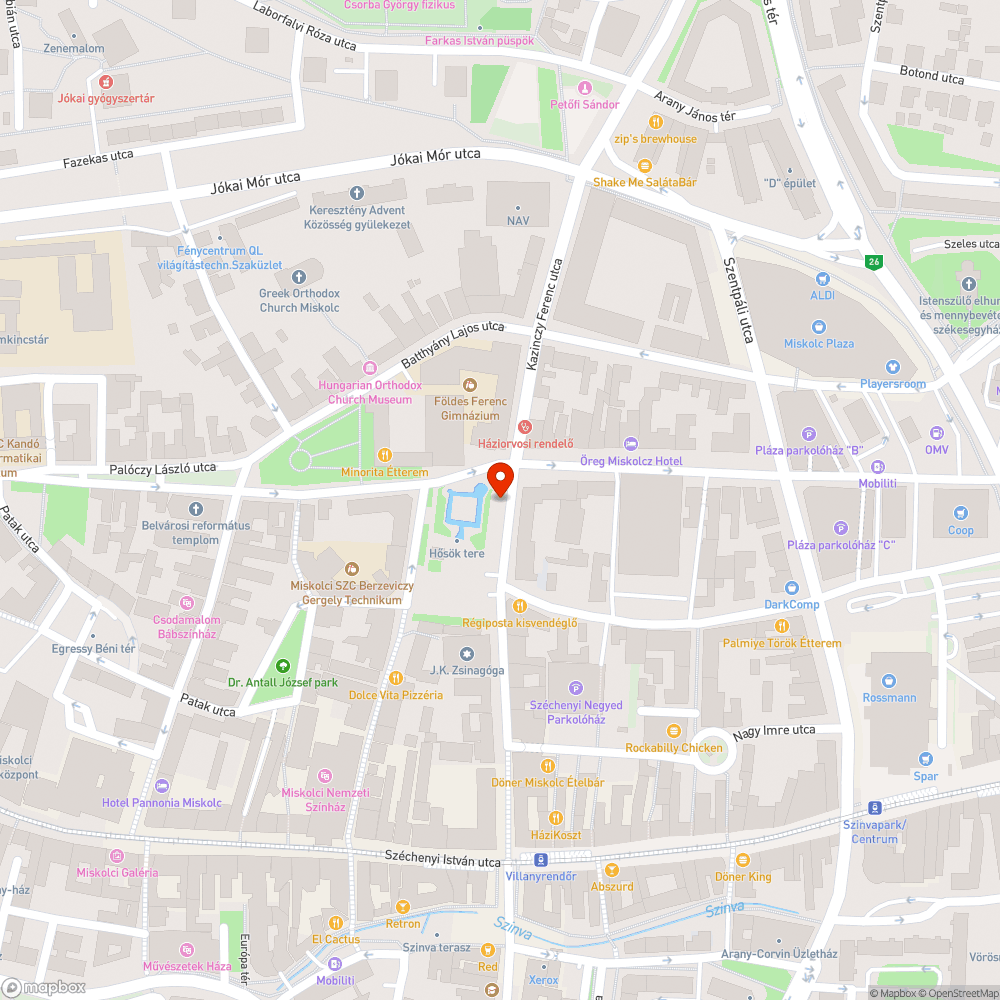 Hőskö Tere buszmegálló burkolati hiba bejelentés helye