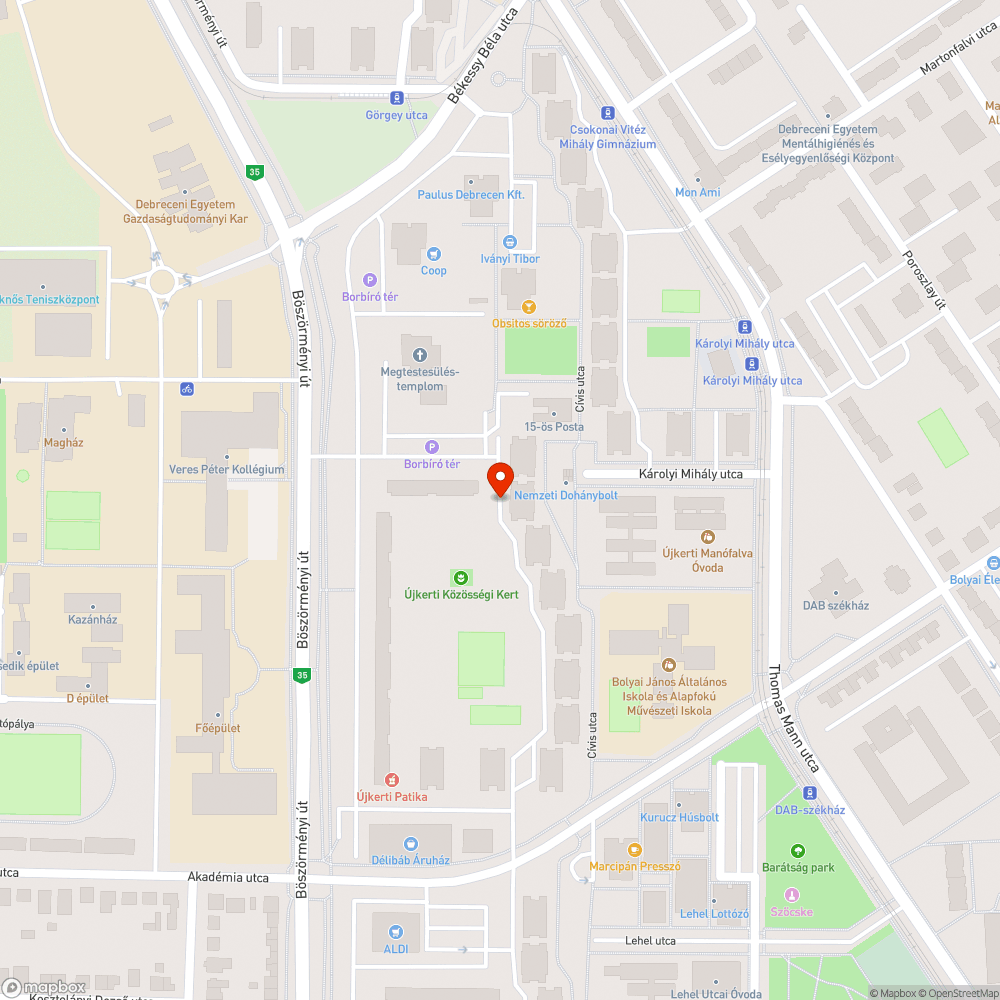 Elhagyott autó bejelentés helye