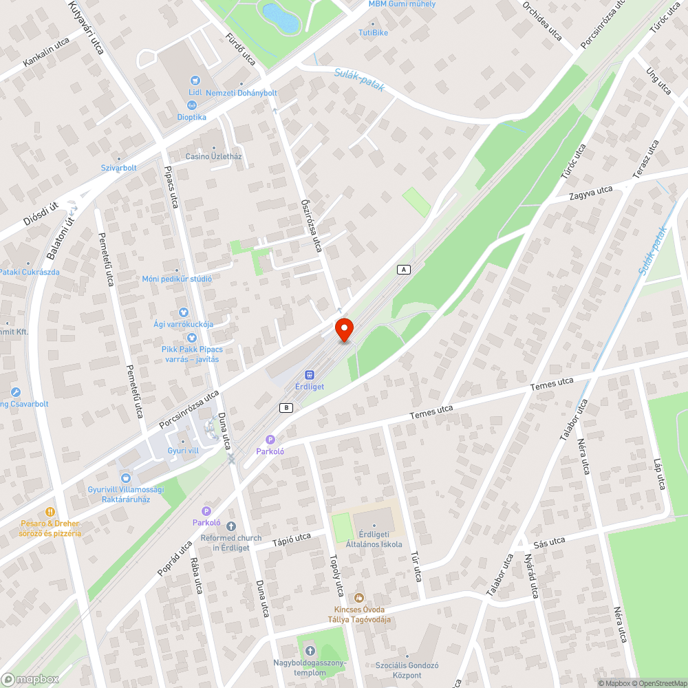 Érdligeten vasútállomás teteje sérült bejelentés helye