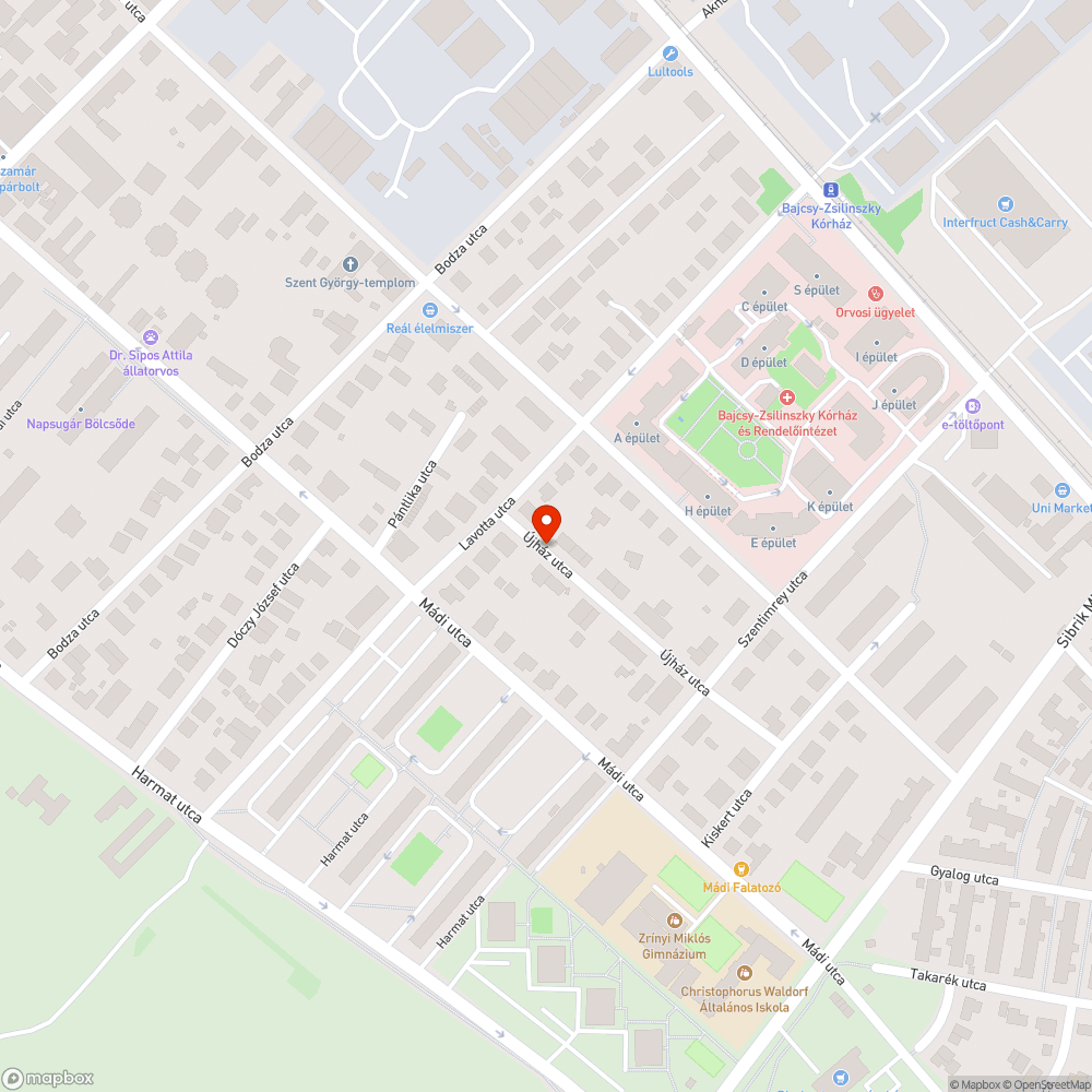 Bajcsy kórház körüli utcák kérékpáros kétirányúsítása bejelentés helye