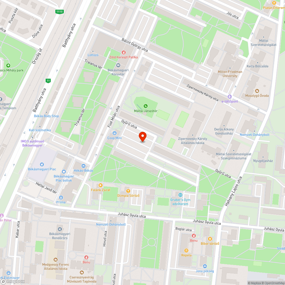 Megsüllyedt parkoló bejelentés helye