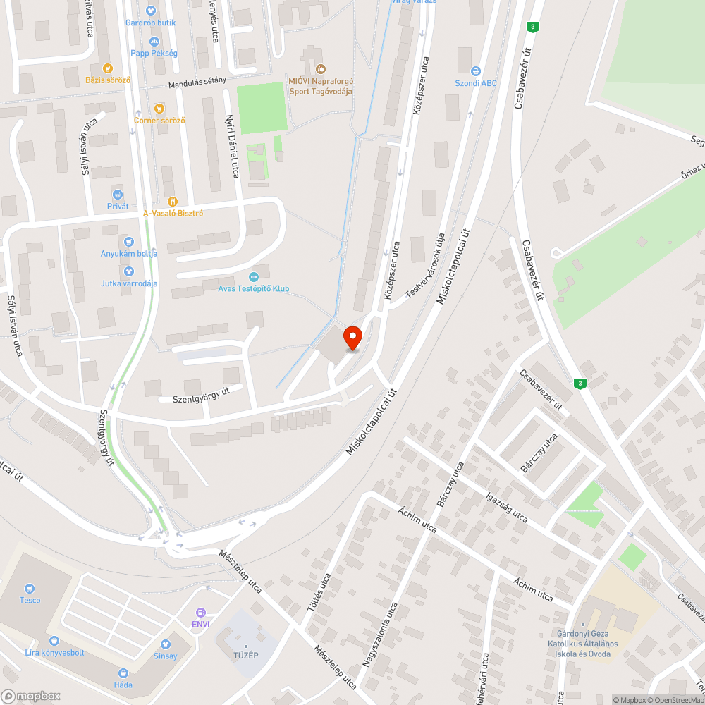 Veszélyes járda bejelentés helye