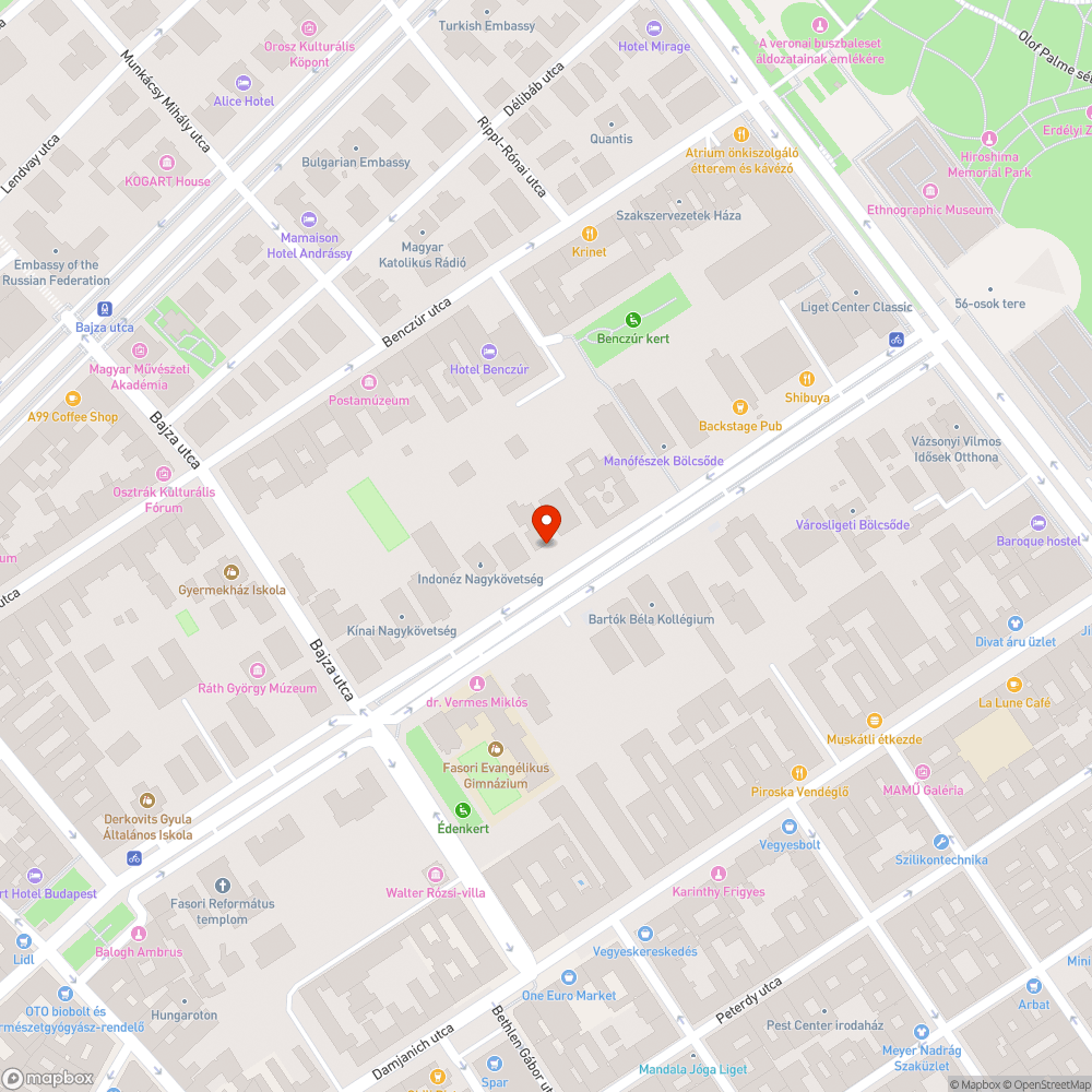 Városligeti Fasor (VI. kerületi oldal) bejelentés helye