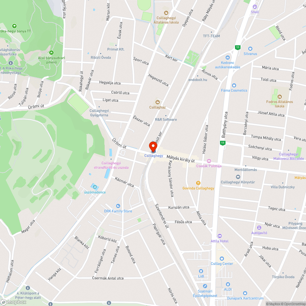 Rozsdás bejelentés helye