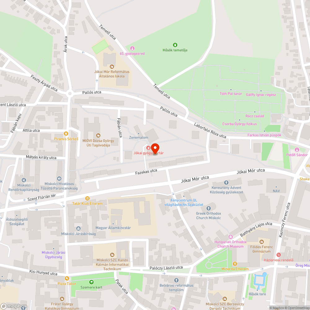 Nem égő utcai lámpa bejelentés helye