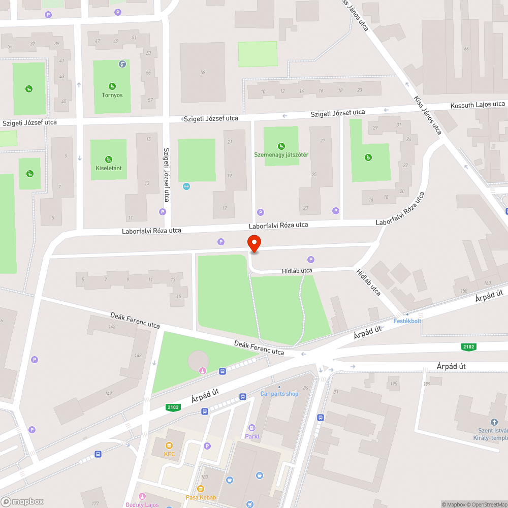 Életveszélyes, emelőre tett roncs a víztorony közelében bejelentés helye