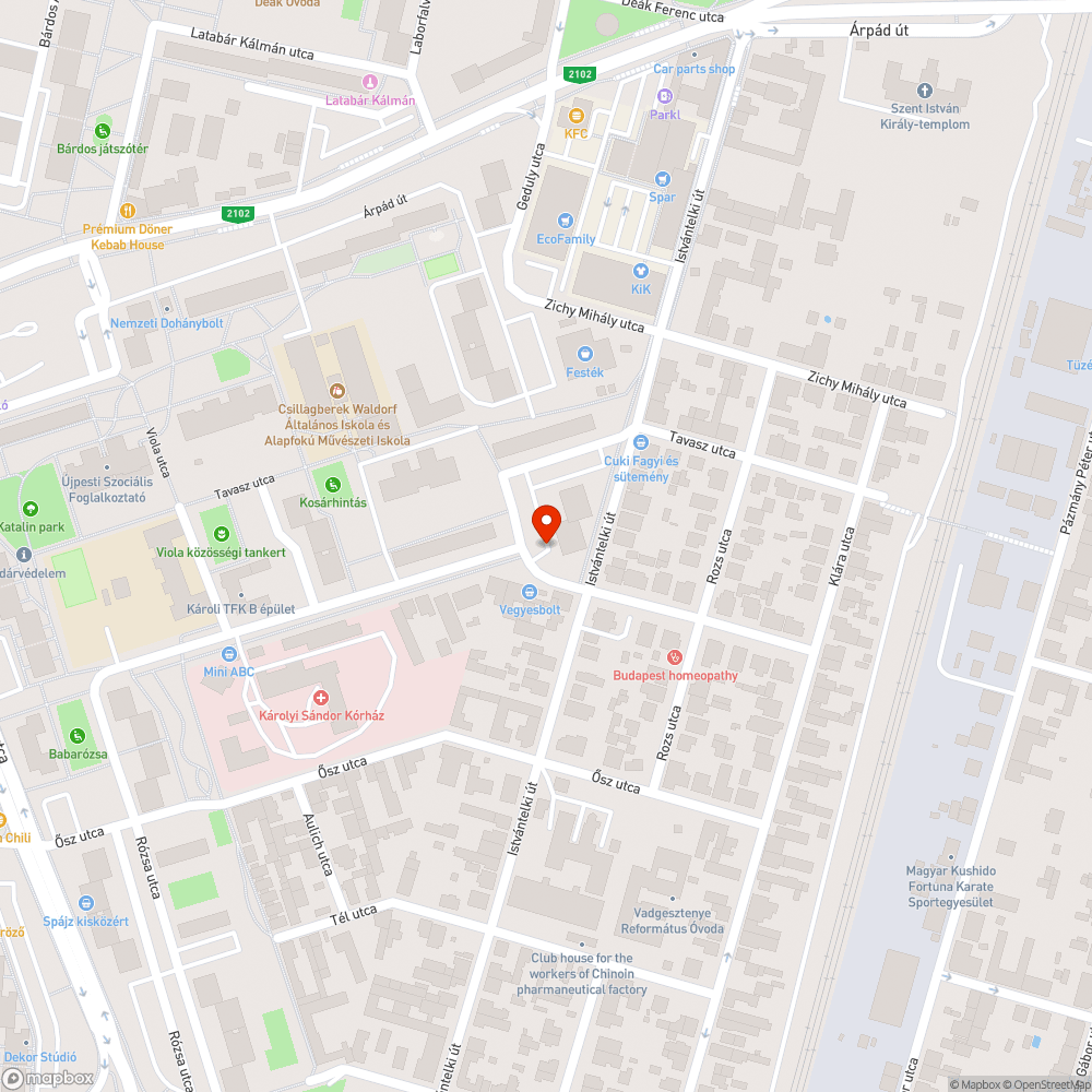 Elhagyott jármű bejelentés helye