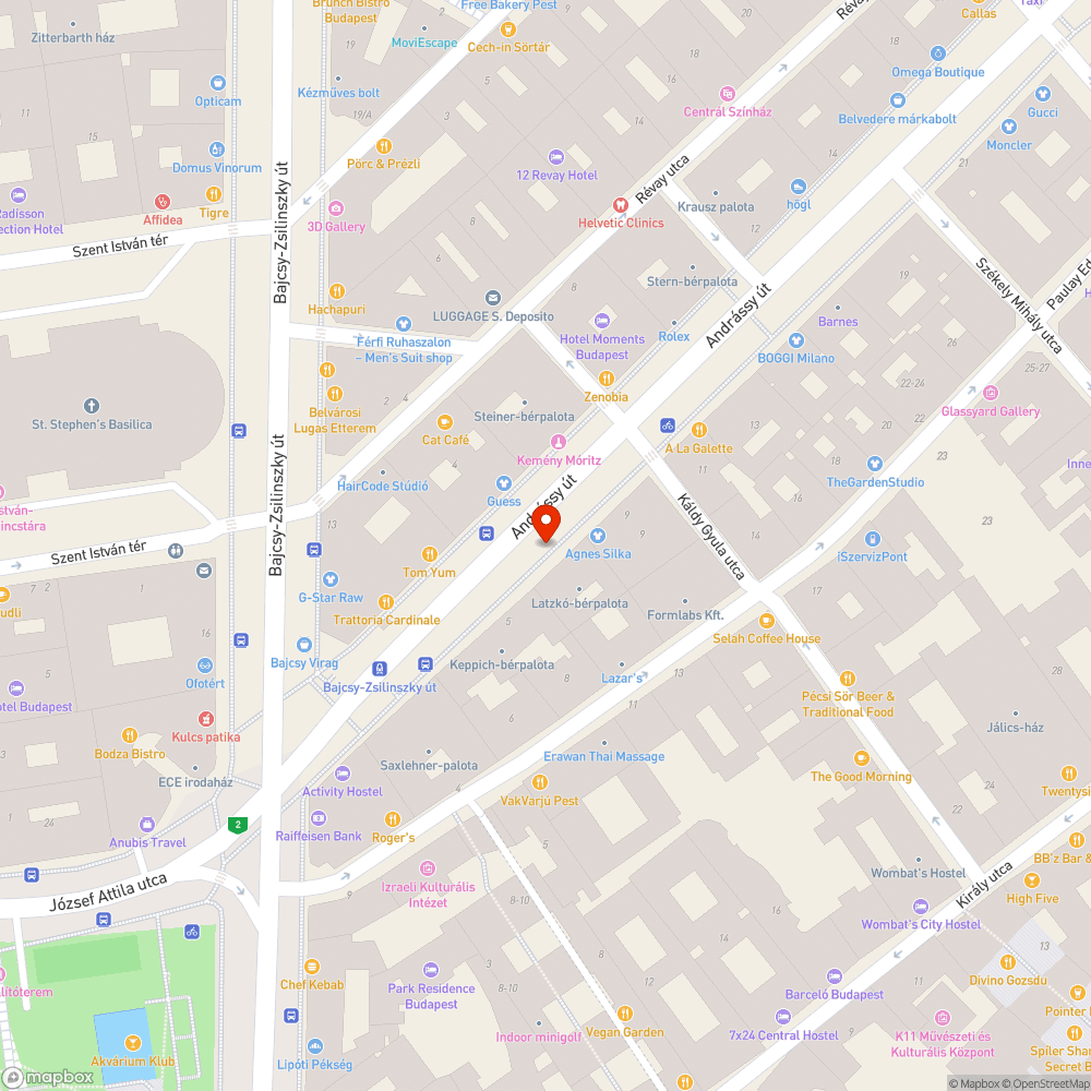 Kidőlt poller az Andrássy úton bejelentés helye